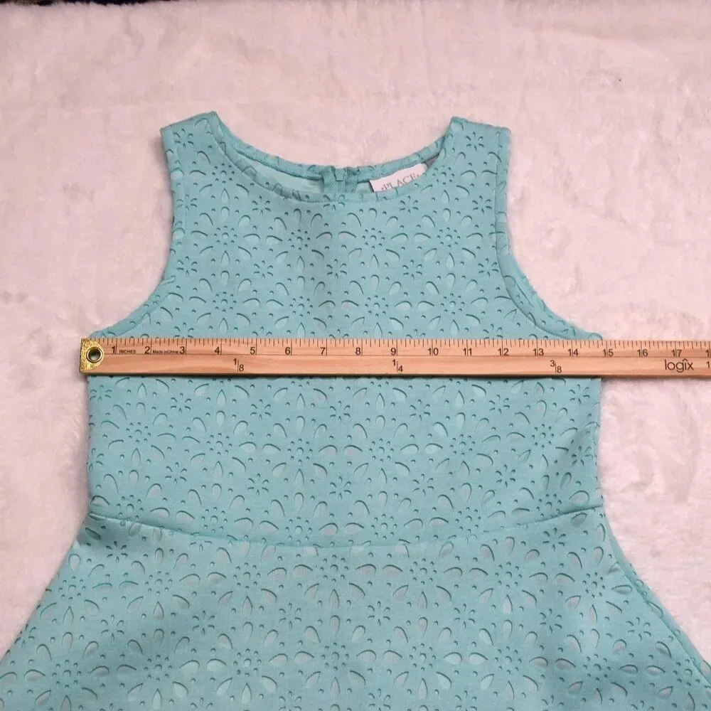 The Childrens Place Dress Daisy Floral Sz L 10/12 Laser Cut Party Coquette - Picture 12 of 16